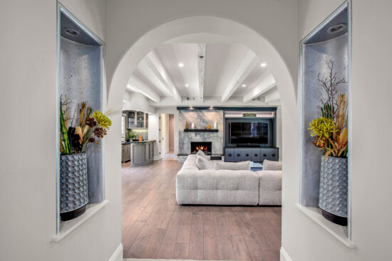 An Arched Living Space of a Living Room