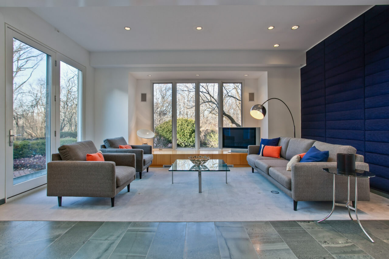 A sleek living room