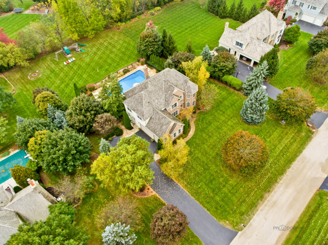 Top aerial view of the property